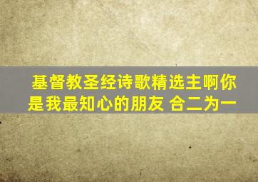 基督教圣经诗歌精选主啊你是我最知心的朋友 合二为一